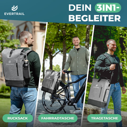3in1 Fahrradtasche Anthrazit