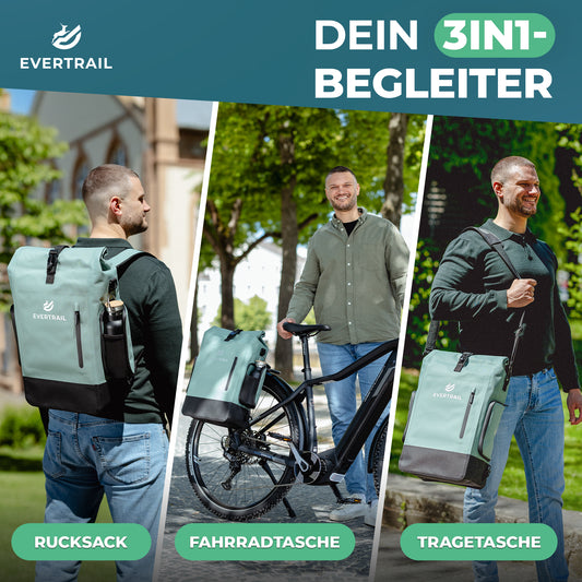 3in1 Fahrradtasche Salbei